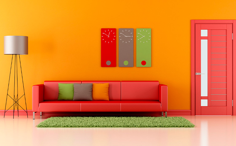 Como combinar colores en casa: rosa, naranja y beige